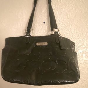 Coach Medium size hangbag black and silver